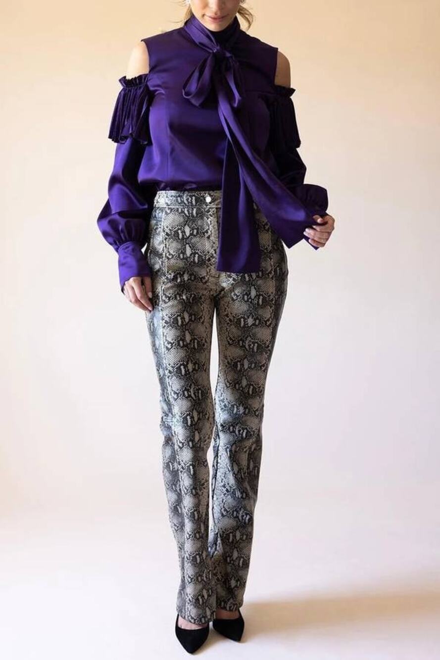 Adeam Ashlee Cold Shoulder Top in Blackberry M